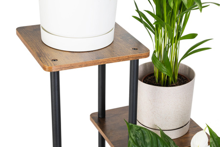 Kwietnik stojący metalowy PALACE – czarny stojak na 5 donic