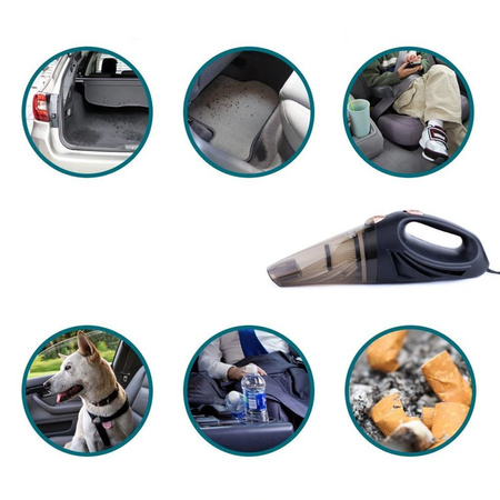Odkurzacz samochodowy HF2001 ręczny 120W filtr HEPA końcówki kabel torba