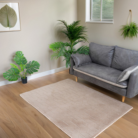 Dywan STRADO Rabbit 3D pluszowy miękki jak królik 120x170 Beige