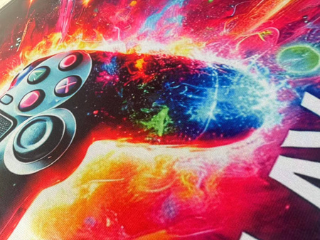 Dywan gamingowy 3D Strado LET'S PLAY 140x200 cm nowoczesnym motywem do pokoju gracza