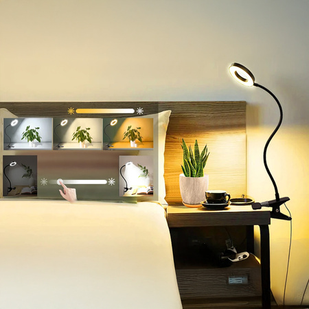 Lampa biurkowa LED z klipsem - DML5 - Black