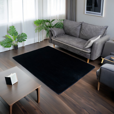 Dywan STRADO Rabbit 3D pluszowy miękki jak królik 120x170 Black