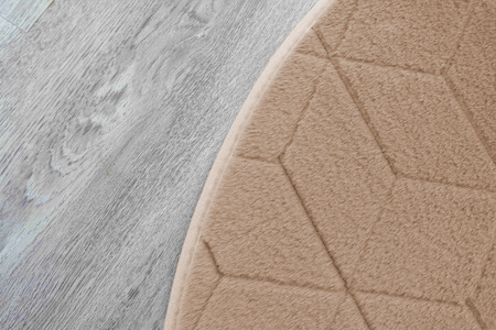 Dywan STRADO okrągły Rabbit 3D pluszowy miękki jak królik 160 Beige