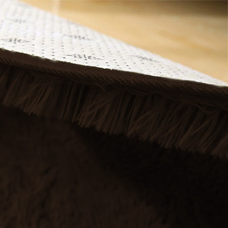 Dywan okrągły Shaggy Strado 120x120 DarkCoffee (Ciemny brązowy)