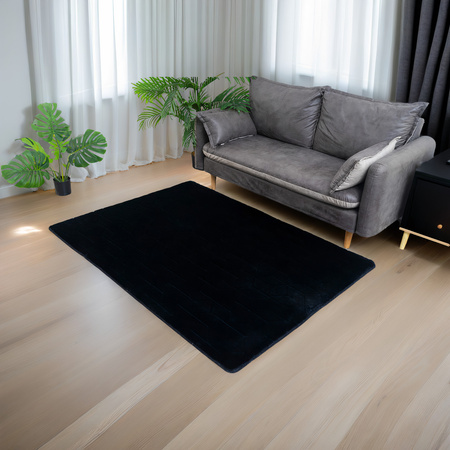 Dywan STRADO Rabbit 3D pluszowy miękki jak królik 80x150 Black