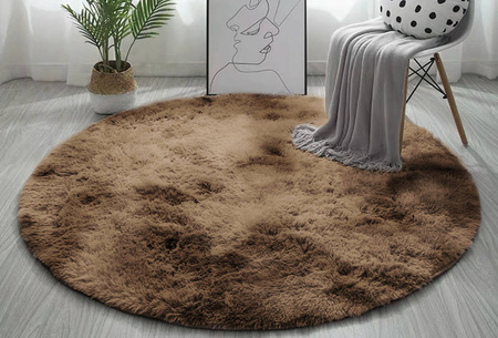 Dywan okrągły Shaggy Ombre Strado 100x100 OmbreCoffee (Brązowy)