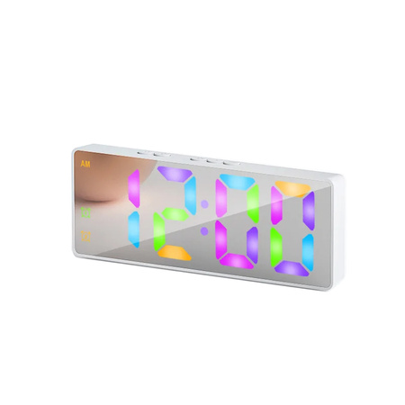 Zegar budzik cyfrowy LED RGB - DAC8 - White