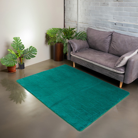 Dywan STRADO Rabbit 3D pluszowy miękki jak królik 200x300 BottleGreen