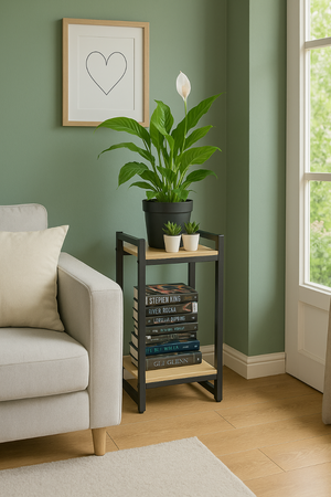 Kwietnik stojący metalowy Vertico 65 cm – czarny stojak na kwiaty