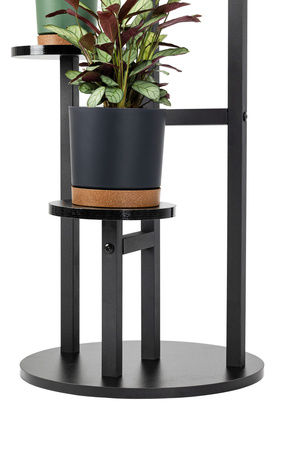 Uniwersalny stojak na kwiaty FINO – czarny, 4-poziomowy kwietnik na 6 doniczek