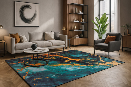 Dywan NOVO Strado nowoczesny do salonu marmurowy wzór velvet Malachit 120x160 cm