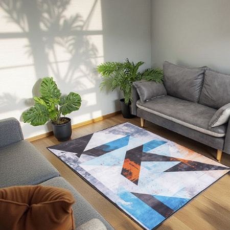 Dywan NOVO Strado nowoczesny do salonu marmurowy wzór velvet Nowoczesne Trójkty 140x200 cm