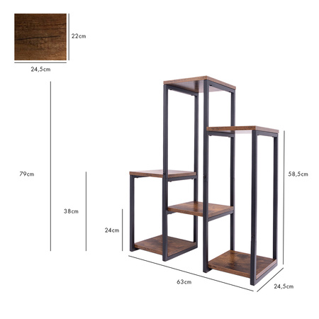 Kwietnik stojący metalowy PANORAMA na kwiaty i rośliny – 6-poziomowy VENGE