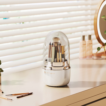 Szkatułka organizer kuferek Bella na kosmetyki i pędzle pojemny akrylowy biały idealny do toaletki