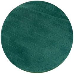 Dywan STRADO okrągły Rabbit 3D pluszowy miękki jak królik 120 BottleGreen