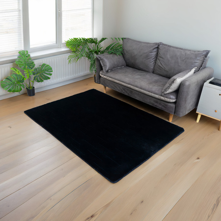 Dywan STRADO Rabbit 3D pluszowy miękki jak królik 140x200 Black