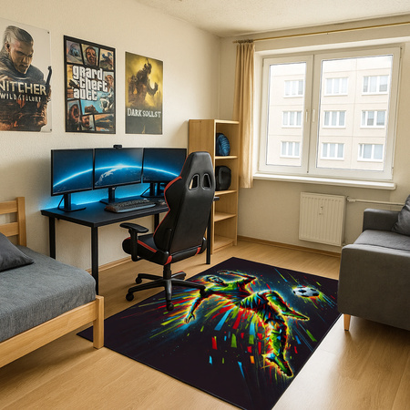 Dywan 3D Strado FOOTBALL 120x170 cm nowoczesny z motywem piłkarskim dla młodzieży i fana sportu