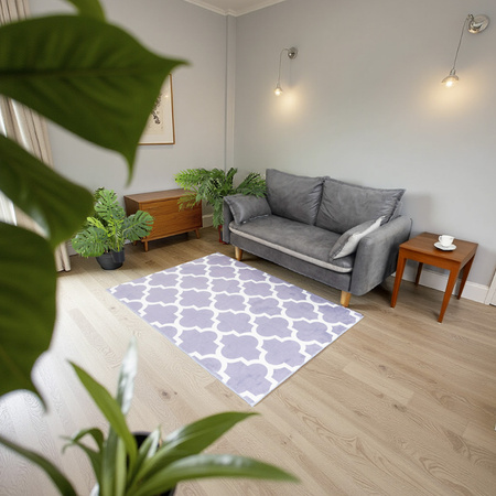 Dywan NOVO Strado nowoczesny do salonu delikatny szary wzór velvet Maroko Szare 120x160 cm