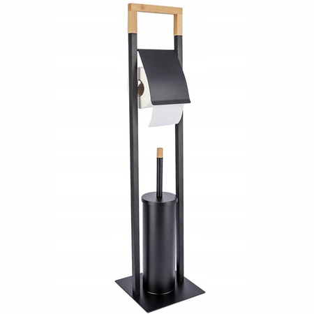 Metalowy stojak na papier toaletowy 2w1 Szczotka toaletowa wolnostojąca