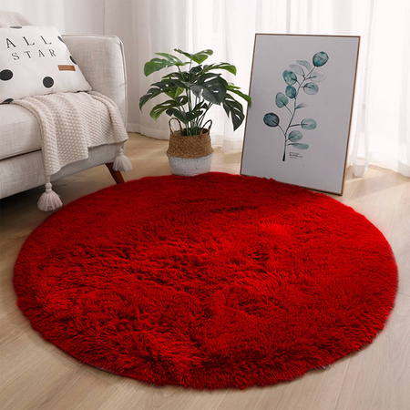 Dywan okrągły Shaggy Strado 200x200 BloodyRed (Jasny Czerwony)