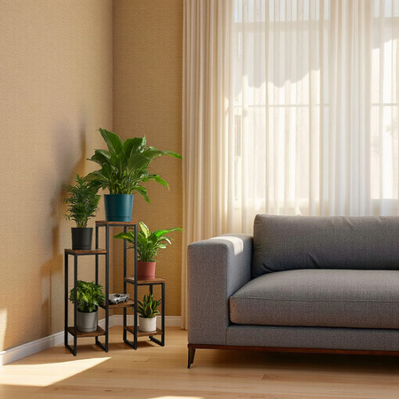 Kwietnik stojący metalowy PANORAMA na kwiaty i rośliny – 6-poziomowy VENGE