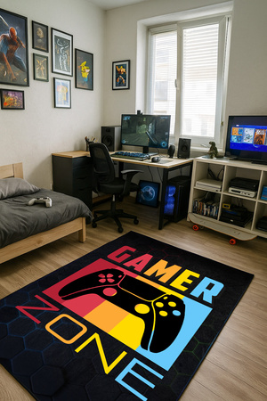 Dywan gamingowy 3D Strado GAMER ZONE 120x170 cm nowoczesny do pokoju gracza