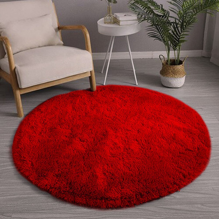 Dywan okrągły Shaggy Strado 140x140 BloodyRed (Jasny Czerwony)