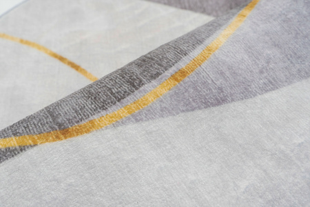 Dywan okrągły NOVO Strado nowoczesny delikatny szary wzór do salonu Szare Echo 200x200 cm