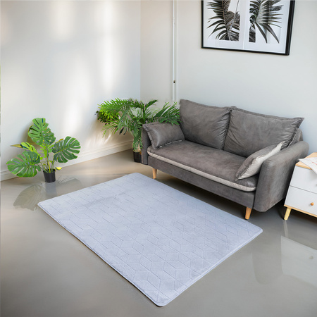 Dywan STRADO Rabbit 3D pluszowy miękki jak królik 200x300 Silver