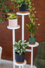 Uniwersalny stojak na kwiaty FINO – biały, 4-poziomowy kwietnik na 6 doniczek
