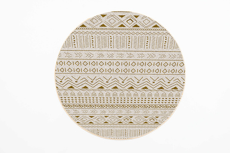 Dywan okrągły NOVO Strado nowoczesny beżowy orientalny wzór do salonu Sahara 160x160 cm