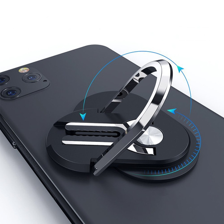 Wielofunkcyjny uchwyt pierścień na palec i kratkę nawiewu do telefonu (Srebrny)