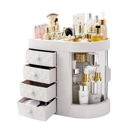 Szkatułka Maya biała organizer z drzwiczkami na biżuterię i kosmetyki nowoczesny duży kuferek XXL