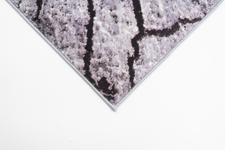 Dywan NOVO Strado nowoczesny pień drzewa do salonu delikatny szary wzór velvet Szary Pień 160x200 cm