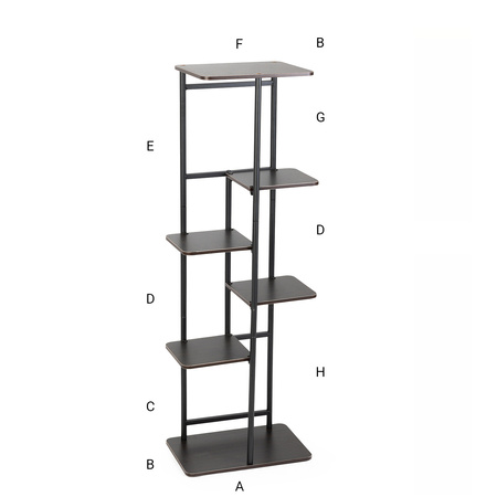 Kwietnik stojący metalowy MONDO – czarny stojak na 7 donic