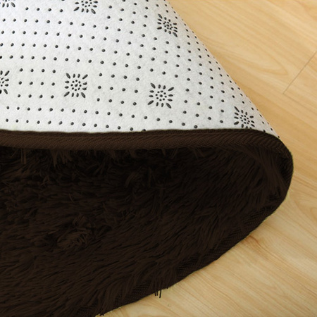 Dywan okrągły Shaggy Strado 120x120 DarkCoffee (Ciemny brązowy)