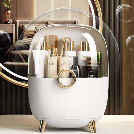 Ekskluzywny organizer EVE biały pojemna szkatułka na kosmetyki i biżuterię stylowa do toaletki