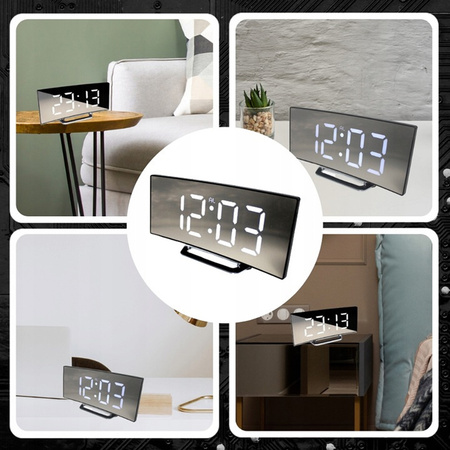 Zegar cyfrowy LED Mirror - DT-6507 (Biała)