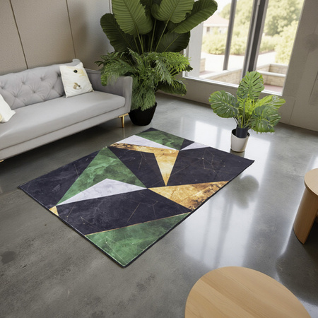 Dywan NOVO Strado nowoczesny do salonu marmurowy wzór velvet Zielony Marmur 120x170 cm