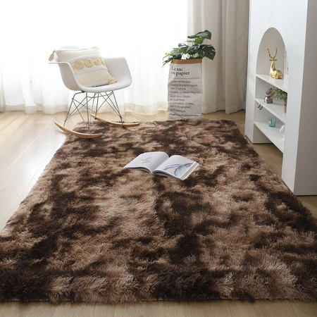 Dywan Ombre Shaggy Strado 200x200 OmbreCoffee (Brązowy)