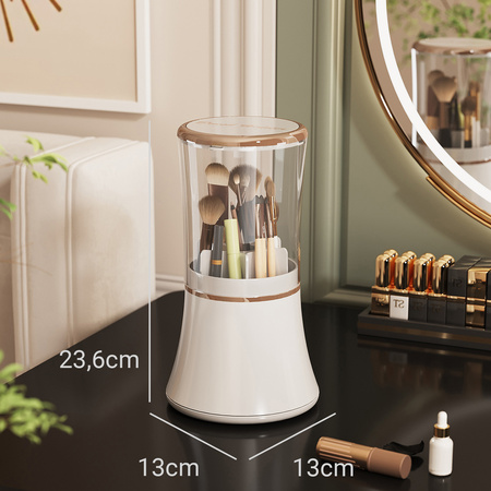 Duży zestaw 3 organizerów kosmetycznych ARIA z akrylu z szufladami wielopoziomowy biały design