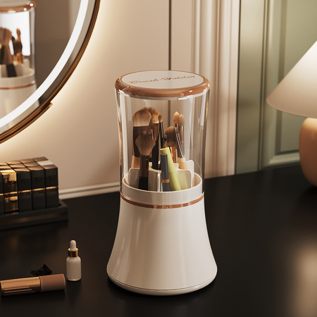 Duży zestaw 3 organizerów kosmetycznych ARIA z akrylu z szufladami wielopoziomowy biały design