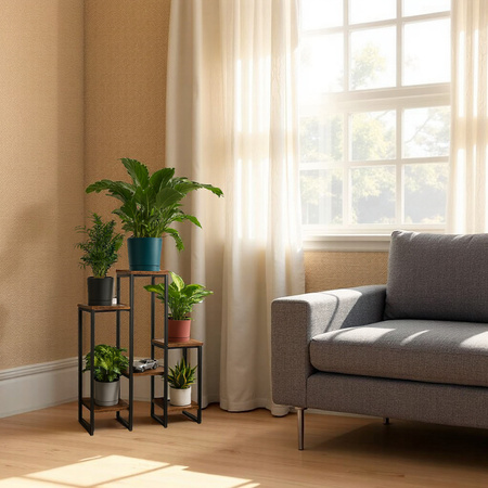 Kwietnik stojący metalowy PANORAMA na kwiaty i rośliny – 6-poziomowy VENGE