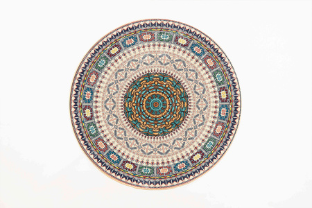 Dywan okrągły NOVO Strado nowoczesny beżowy deliktany wzór do salonu Orientalny 100x100 cm