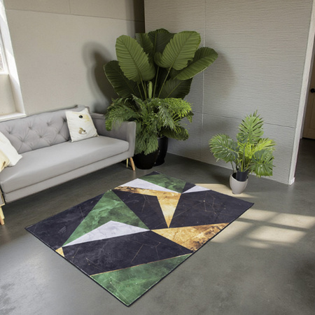 Dywan NOVO Strado nowoczesny do salonu marmurowy wzór velvet Zielony Marmur 160x200 cm