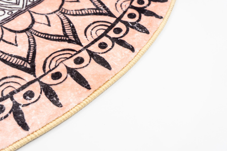 Dywan okrągły NOVO Strado nowoczesny beżowy deliktany wzór do salonu Aztecki 100x100 cm