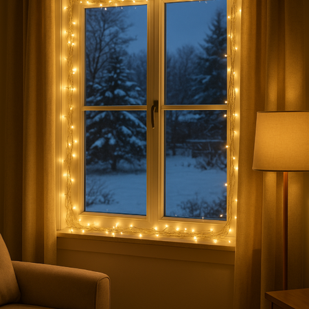 Lampki choinkowe 960 LED białe ciepłe ryż wewnętrzne zewnętrzne 12,6m IP44