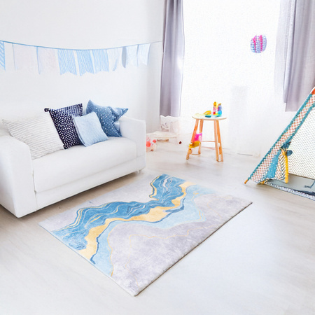 Dywan NOVO Strado nowoczesny do salonu marmurowy wzór velvet Złoty Szlak 120x160 cm