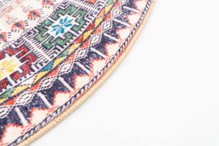 Dywan okrągły NOVO Strado nowoczesny beżowy deliktany wzór do salonu Orientalny 160x160 cm