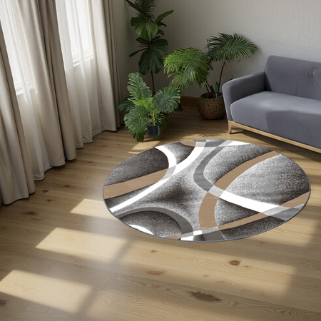 Dywan okrągły NOVO Strado nowoczesny deliktany wzór do salonu Melodia 90x90 cm